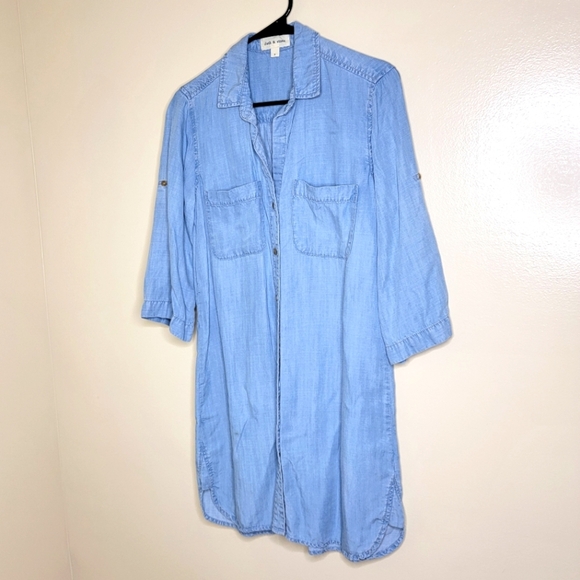 Anthropologie Dresses & Skirts - Anthropologie Cloth and Stone Chambray Dress Small Denim Button Up Dress